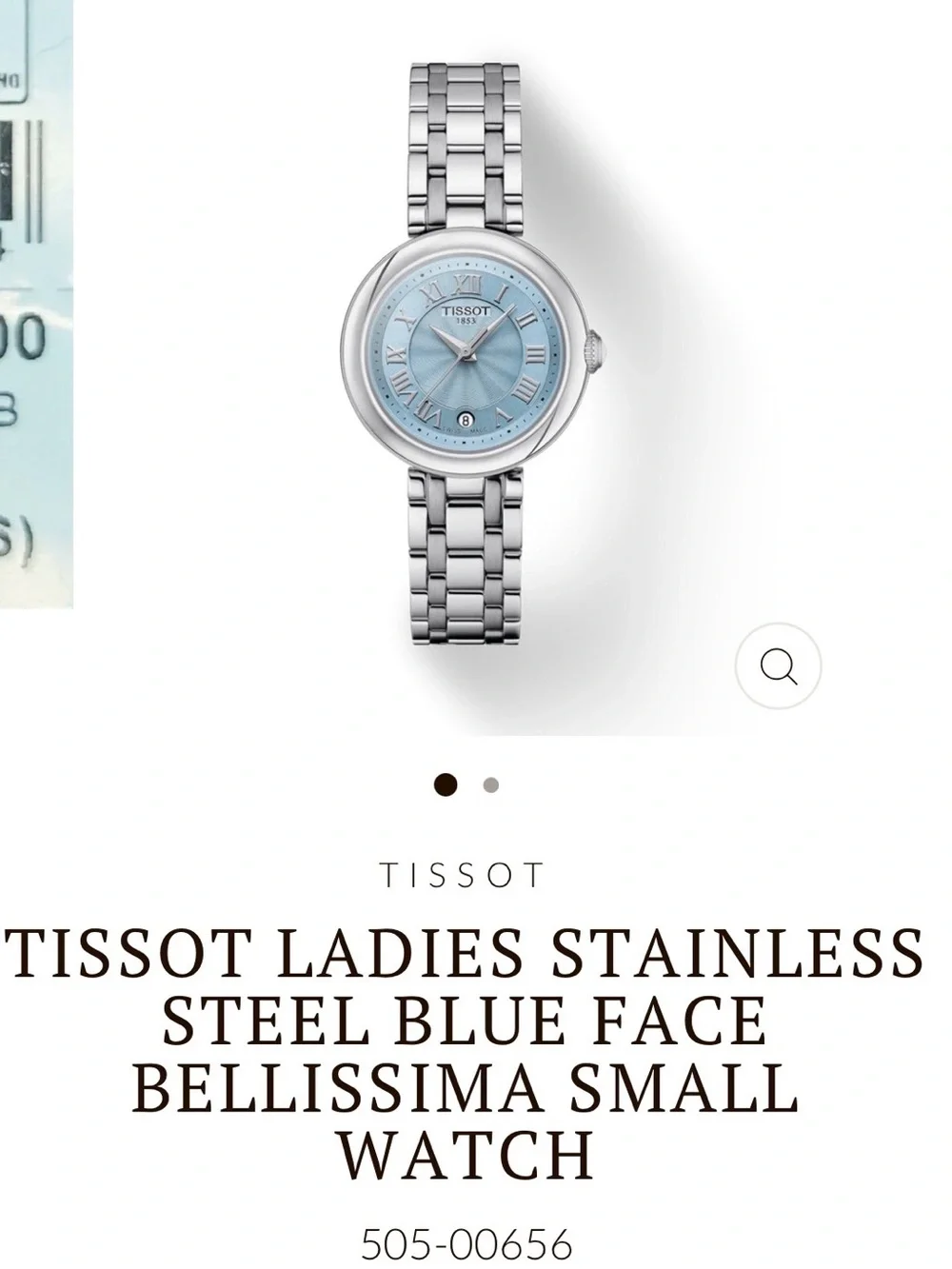 LIKE NEW - TISSOT LADIES STAINLESS STEEL BLUE FACE BELLISSIMA SMALL WATCH